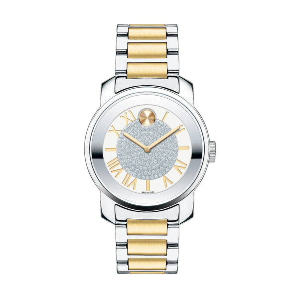Shop Movado Bold Silver Dial Two Tone Steel Strap Watch For Women - 3600256 in USA