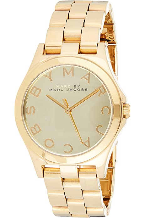 Marc Jacobs Henry Gold Dial Gold Steel Strap Watch for Women - MBM3211 Buy Now By Marc Jacobs