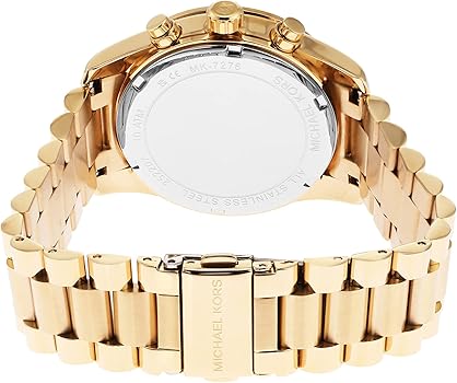 Michael Kors Berkley Chronograph Black Dial Gold Steel Strap Watch For Women - MK7414 Buy Now By Michael Kors