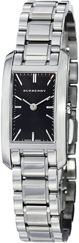 Shop Burberry Heritage Black Dial Silver Steel Strap Watch For Women - BU9601 in USA