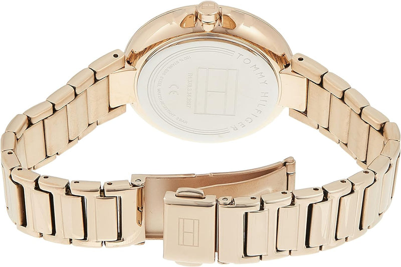 Shop Tommy Hilfiger Angela Quartz White Dial Rose Gold Steel Strap Watch for Women - 1782124 in USA