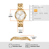 Michael Kors Runway Three-Hand White Dial Gold Steel Strap Watch for Women - MK7472 Buy Now By Michael Kors