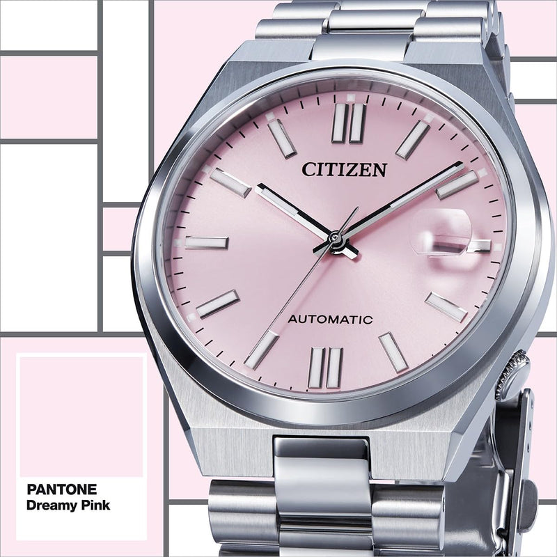 Citizen x Pantone Automatic Dreamy Pink Dial Silver Steel Strap Watch For Men - NJ0158-89X Buy Now By Citizen