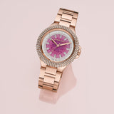 Michael Kors Camille Analog Pink Dial Rose Gold Steel Strap Watch for Women - MK7340 Buy Now By Michael Kors