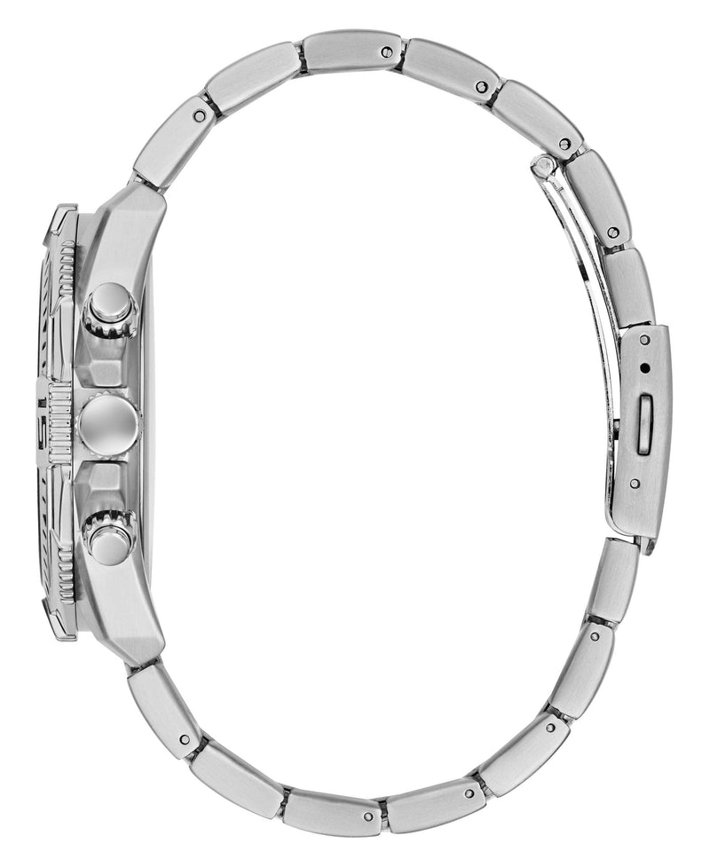 Shop Guess Commander Chronograph Black Dial Silver Steel Strap Watch for Men - GW0056G1 in USA