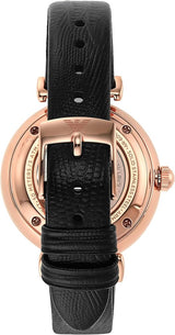Emporio Armani Gianni T Bar Mother of Pearl White Dial Black Leather Strap Watch For Women - AR60047 Buy Now By Emporio Armani