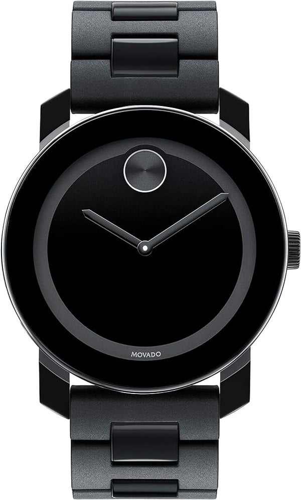 Shop Movado Bold Black Dial Black Steel Strap Watch For Men - 3600047 in USA