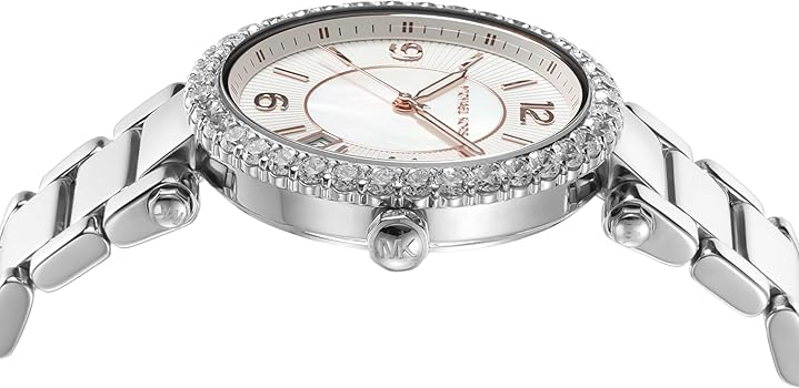 Michael Kors Parker Three Hand Mother of Pearl White Dial Silver Steel Strap Watch For Women - MK4694 Buy Now By Michael Kors