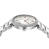 Michael Kors Parker Three Hand Mother of Pearl White Dial Silver Steel Strap Watch For Women - MK4694 Buy Now By Michael Kors