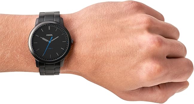 Fossil The Minimalist Black Dial Black Steel Strap Watch for Men - FS5308 Buy Now By Fossil