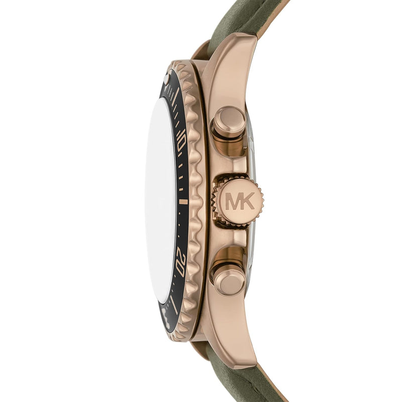 Michael Kors Everest Analog Black Dial Green Leather Strap Watch For Men - MK9090 Buy Now By Michael Kors