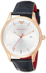 Emporio Armani Classic Silver Dial Blue Leather Strap Watch For Men - AR11131 Buy Now By Emporio Armani