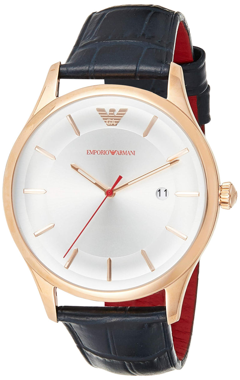 Emporio Armani Classic Silver Dial Blue Leather Strap Watch For Men - AR11131 Buy Now By Emporio Armani