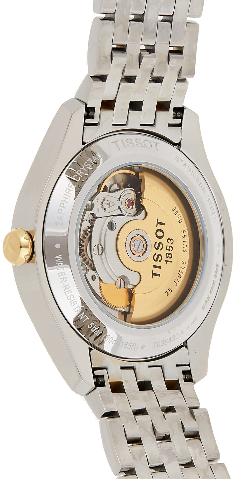 Tissot T Classic T One Automatic Silver Dial Two Tone Steel Strap Watch For Men - T038.430.22.037.00 Buy Now By Tissot