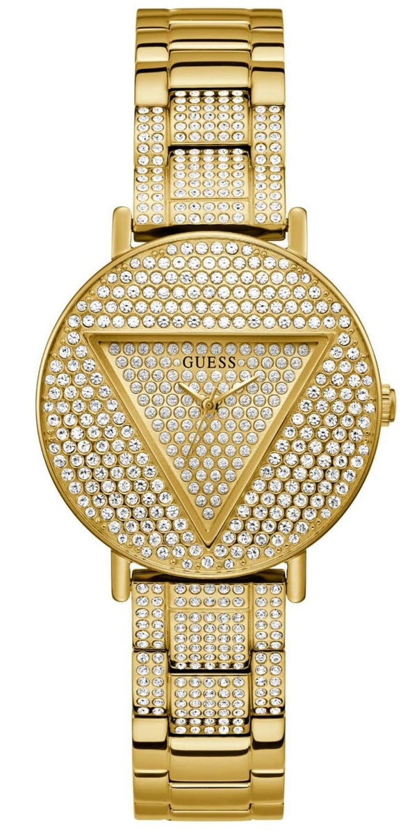 Shop Guess Trend Diamonds Gold Dial Gold Steel Strap Watch for Women - GW0512L2 in USA