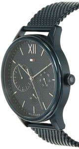 Shop Tommy Hilfiger Damon Quartz Blue Dial Blue Mesh Bracelet Watch for Men - 1791421 in USA