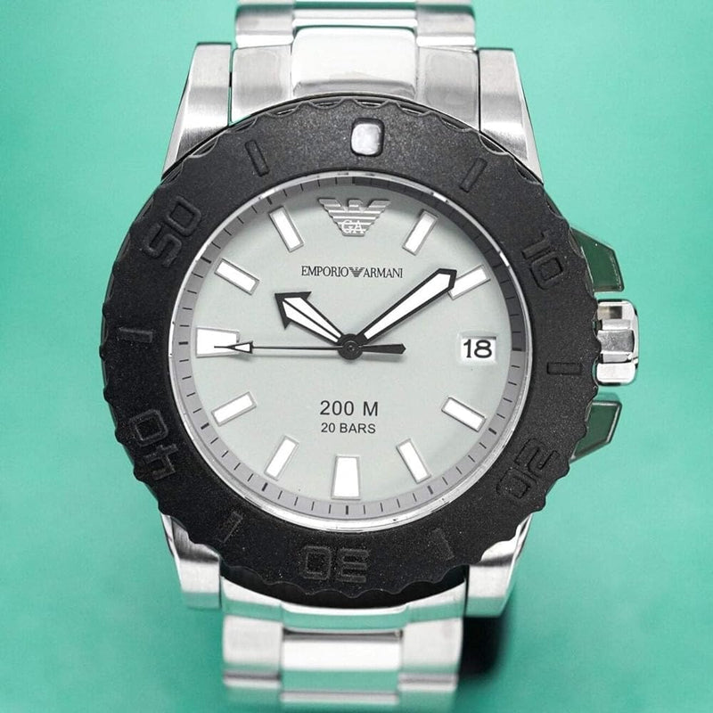 Emporio Armani Bracelet Collection Black Dial Silver Steel Strap Watch For Men - AR5970 Buy Now By Emporio Armani