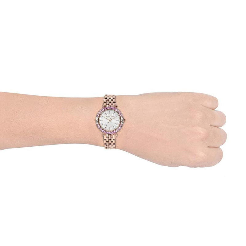 Michael Kors Darci Pave Silver Dial Rose Gold Steel Strap Watch For Women - MK4517 Buy Now By Michael Kors