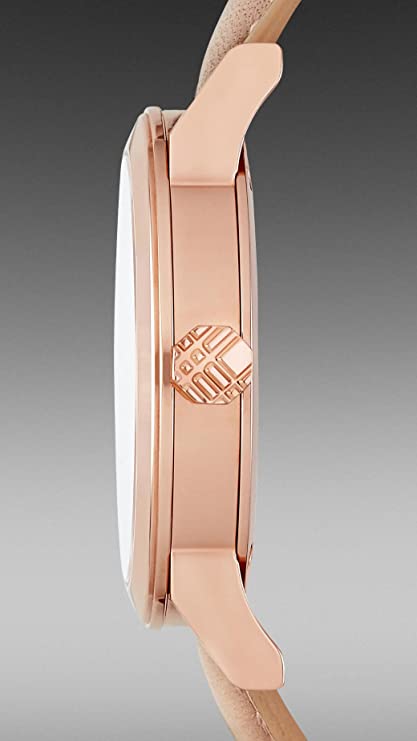 Burberry The City Diamonds Beige Dial Beige Leather Strap Watch for Women - BU9131