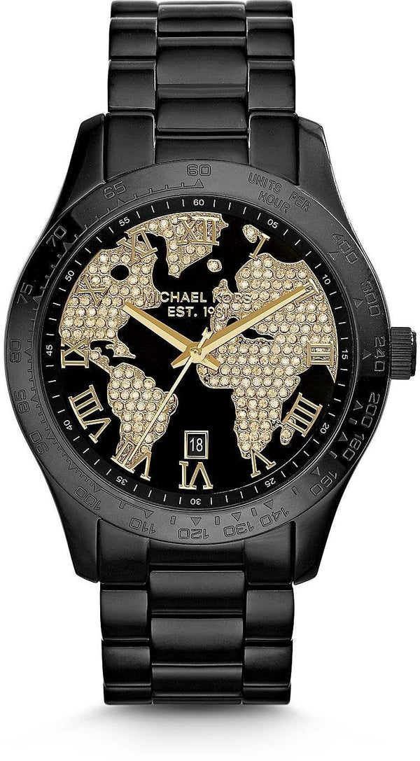 Michael Kors Layton Pave Black Dial Black Steel Strap Watch for Women - MK6091 Buy Now By Michael Kors