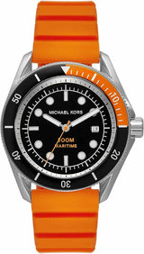Michael Kors Maritime Three-Hand Analog Black Dial Orange Silicone Strap Watch for Men - MK9157 Buy Now By Michael Kors