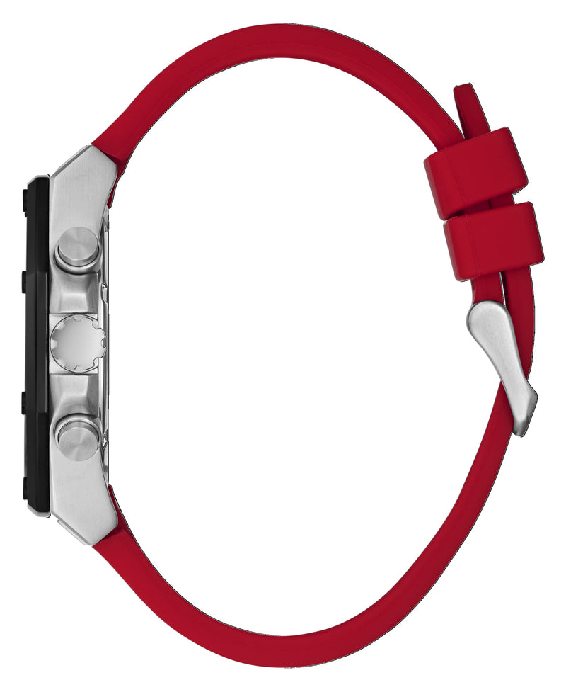 Guess Momentum Black Dial Red Rubber Strap Watch for Men - GW0263G3 Buy Now By Guess