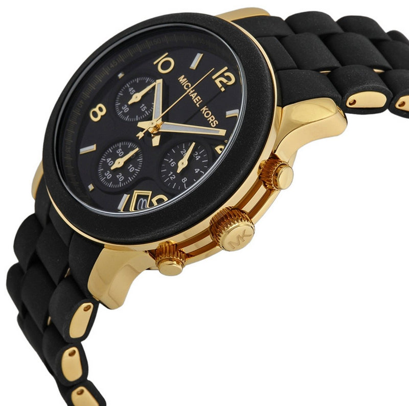 Michael Kors Runway Black Dial Black Silicone Strap Watch for Women - MK5191 Buy Now By Michael Kors