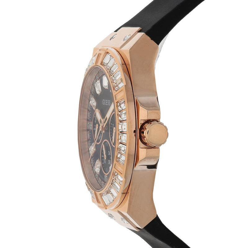 Shop Guess Venus Diamonds Black Dial Black Rubber Strap Watch for Women - GW0118L2 in USA