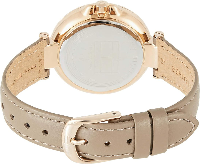 Shop Tommy Hilfiger Angela Quartz Silver Dial Brown Leather Strap Watch for Women - 1782125 in USA