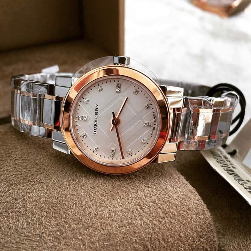 Burberry The City Silver Dial Two Tone Steel Strap Watch for Women - BU9214 Buy Now By Burberry