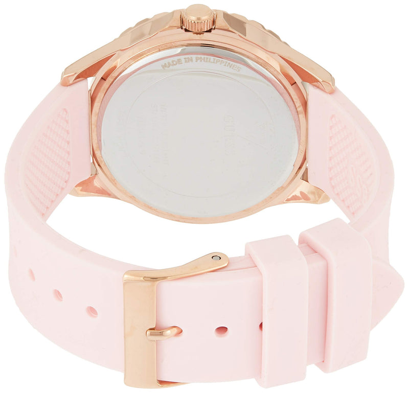 Shop Guess Sparkling Diamonds Pink Dial Pink Rubber Strap Watch for Women - W0032L9 in USA