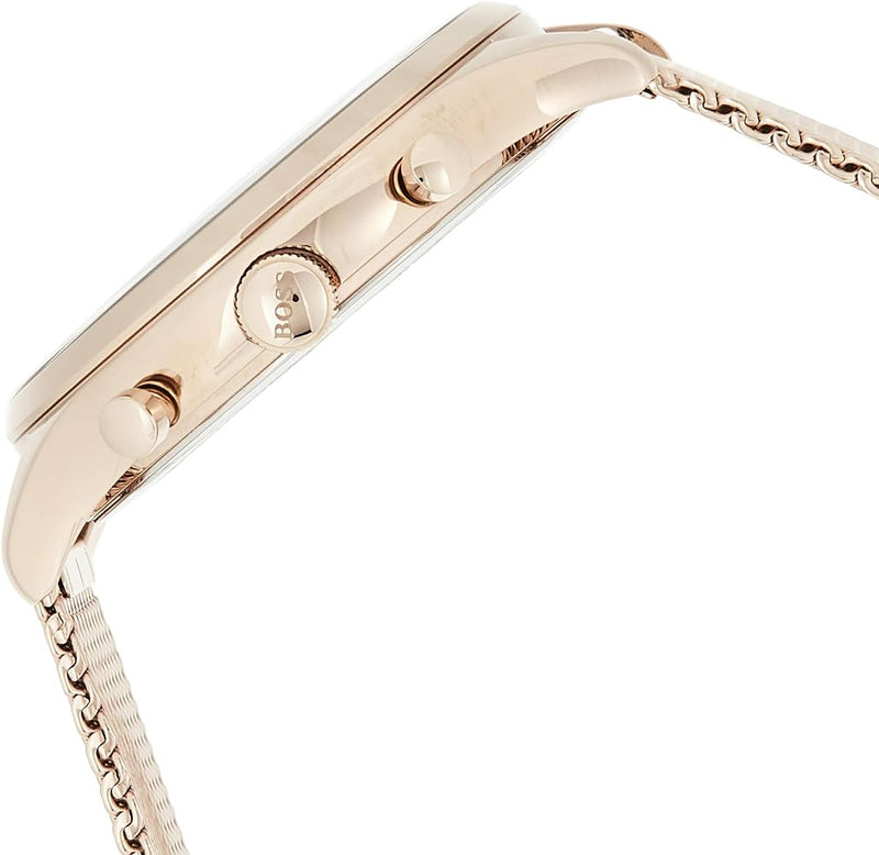 Hugo Boss Companion Quartz Black Dial Rose Gold Mesh Bracelet Watch For Men - HB1513548 Buy Now By Hugo Boss