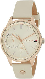Shop Tommy Hilfiger Brooke Quartz White Dial Cream Leather Strap Watch for Women - 1782022 in USA
