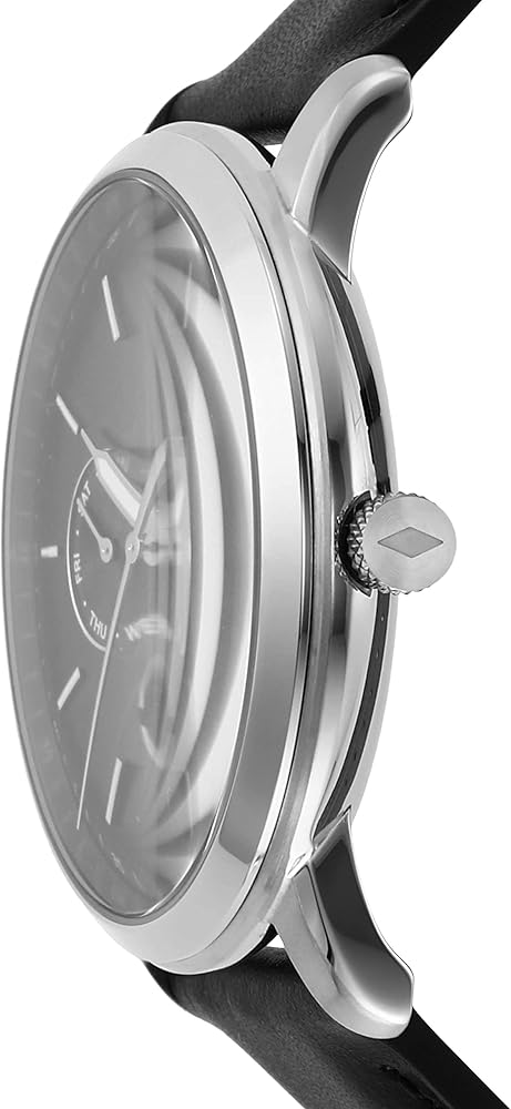 Fossil Neutra Minimalist Moonphase Black Dial Black Leather Strap Watch for Men - FS5904 Buy Now By Fossil