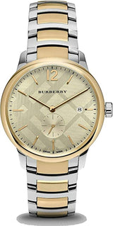 Shop Burberry The Classic Gold Dial Two Tone Steel Strap Watch for Men - BU10011 in USA