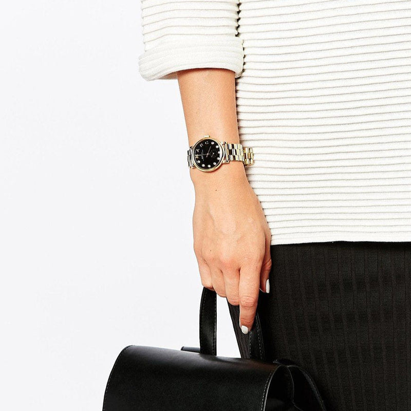 Marc Jacobs Baker Dexter Black Dial Gold Steel Strap Watch for Women - MBM3421 Buy Now By Marc Jacobs