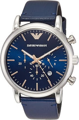 Emporio Armani Luigi Chronograph Blue Dial Blue Leather Strap Watch For Men - AR11451 Buy Now By Emporio Armani