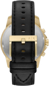 Armani Exchange Outerbanks Chronograph Black Dial Black Leather Strap Watch For Men - AX7133 Buy Now By Armani Exchange