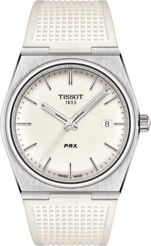 Tissot PRX 40 White Dial White Rubber Strap Watch For Men - T137.410.17.011.00