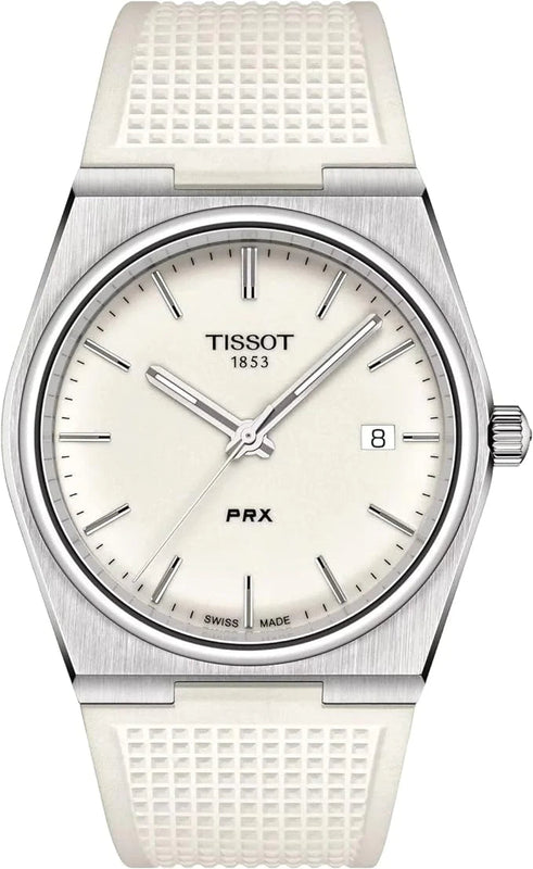 Tissot PRX 40 White Dial White Rubber Strap Watch For Men - T137.410.17.011.00