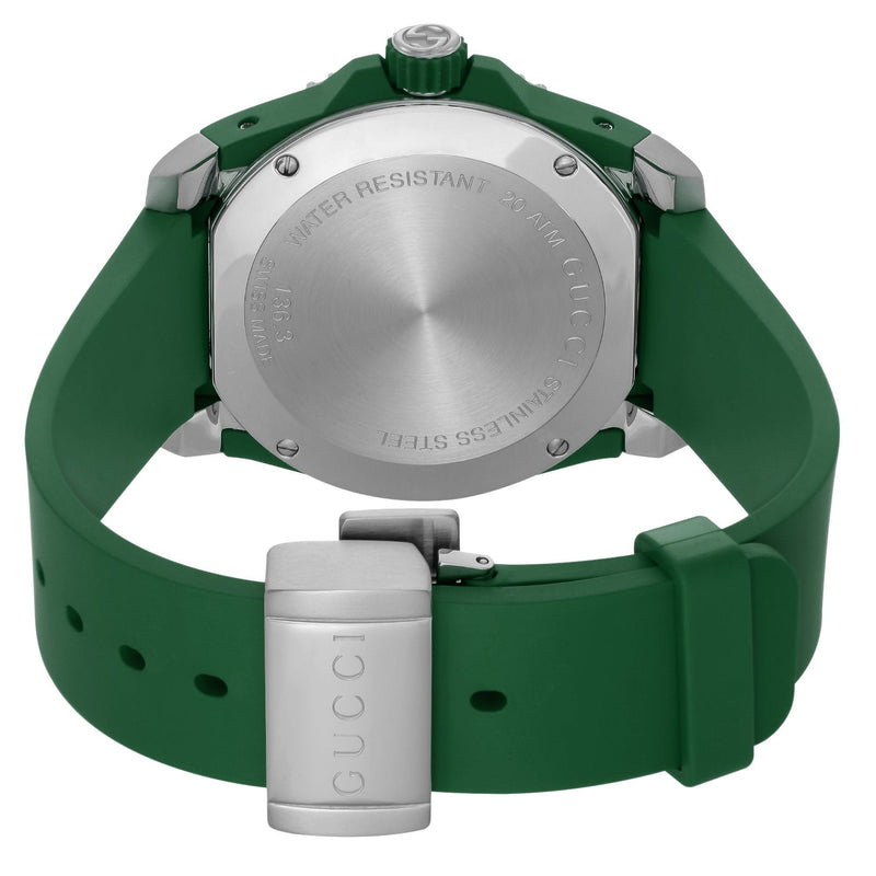 Shop Gucci Dive Black Dial Green Rubber Strap Watch For Men - YA136310 in USA