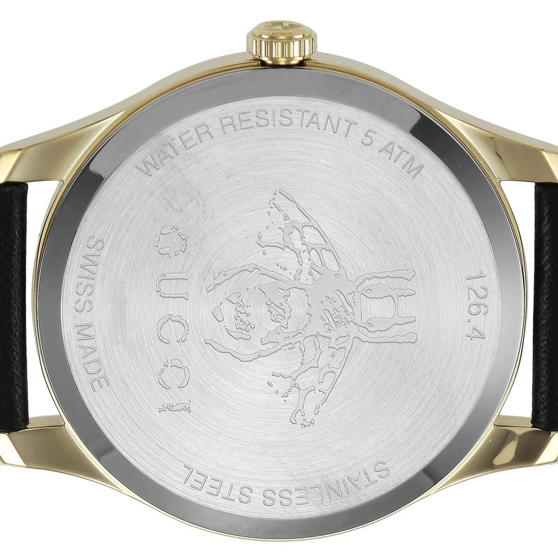 Gucci G-Timeless Mother of Pearl Dial Black Leather Strap Watch For Women - YA1264044 Buy Now By Gucci