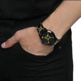 Gucci G Timeless Ghost Black Dial Black Leather Strap Watch For Men - YA1264019 Buy Now By Gucci