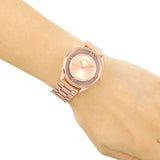 Marc Jacobs Tether Transparent Rose Gold Dial Rose Gold Steel Strap Watch for Women - MBM3414 Buy Now By Marc Jacobs