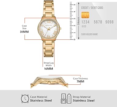 Michael Kors Sage Analog White Dial Gold Steel Strap Watch for Women - MK4822 Buy Now By Michael Kors