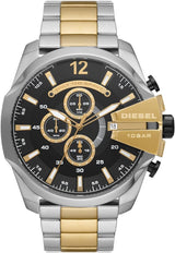 Diesel Mega Chief Chronograph Black Dial Two Tone Steel Strap Watch For Men - DZ4581 Buy Now By Diesel