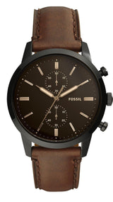 Fossil Townsman Chronograph Black Dial Brown Leather Strap Watch for Men - FS5437 Buy Now By Fossil