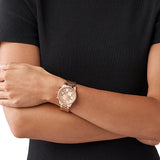 Michael Kors Ritz Chronograph Rose Gold Dial Rose Gold Steel Strap Watch for Women - MK6357 Buy Now By Michael Kors