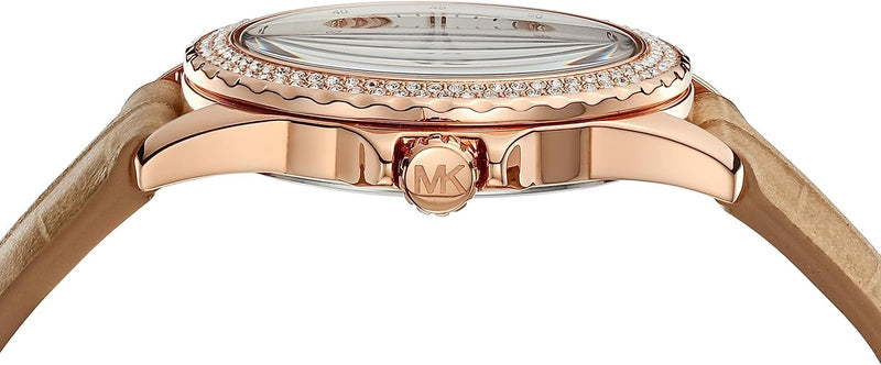 Michael Kors Mini Everest Crystals White Dial Brown Leather Strap Watch for Women - MK4719 Buy Now By Michael Kors