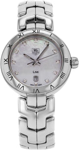 Shop Tag Heuer Link Diamonds Mother of Pearl Dial Silver Steel Strap Watch for Women - WAT1417.BA0954 in USA
